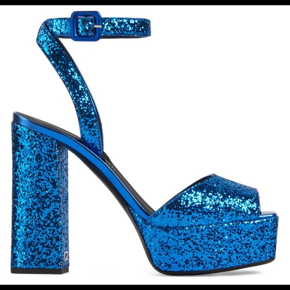 giuseppe zanotti🔹elec blue glitter platform heels - Picture 4 of 8